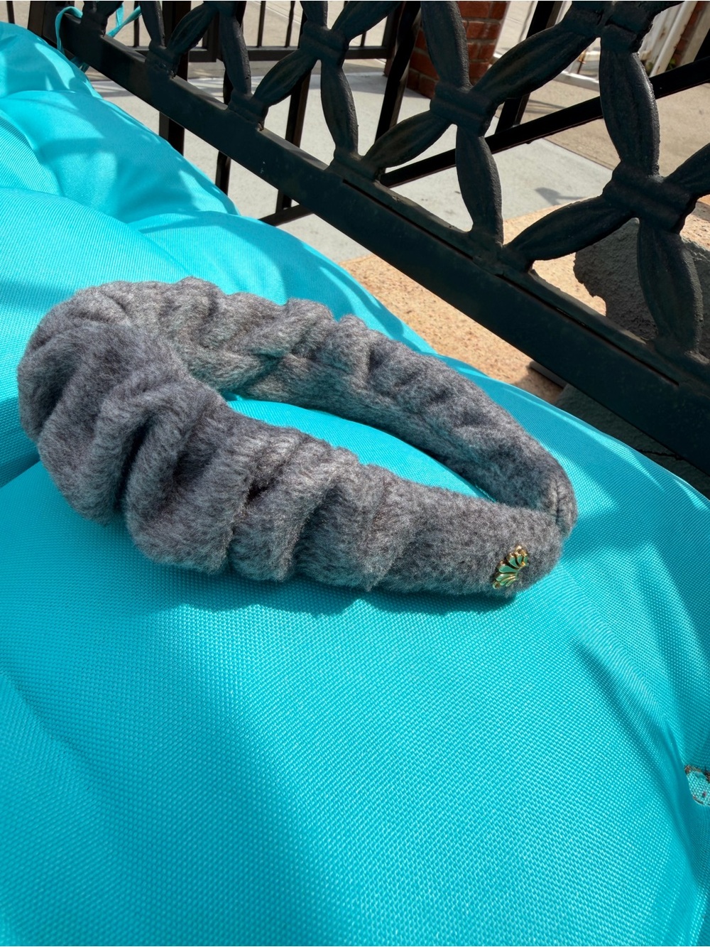 Lele Sadoughi Wool Felt Kelly Gray Headband with Jewel Accent